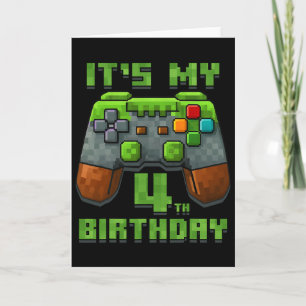 Carte C'est mon maillot d'anniversaire 4 ans Gamer Vidéo