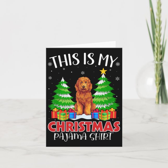 Carte C'Est Mon Pajama Goldendoodle Chien De Noël (Devant)