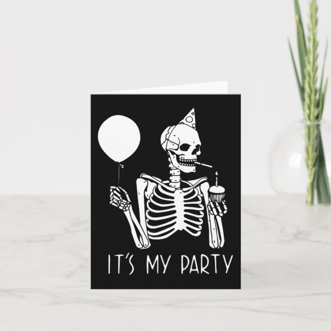 Carte C'est mon parti Lazy Costume Halloween Skeleton Sk (Devant)