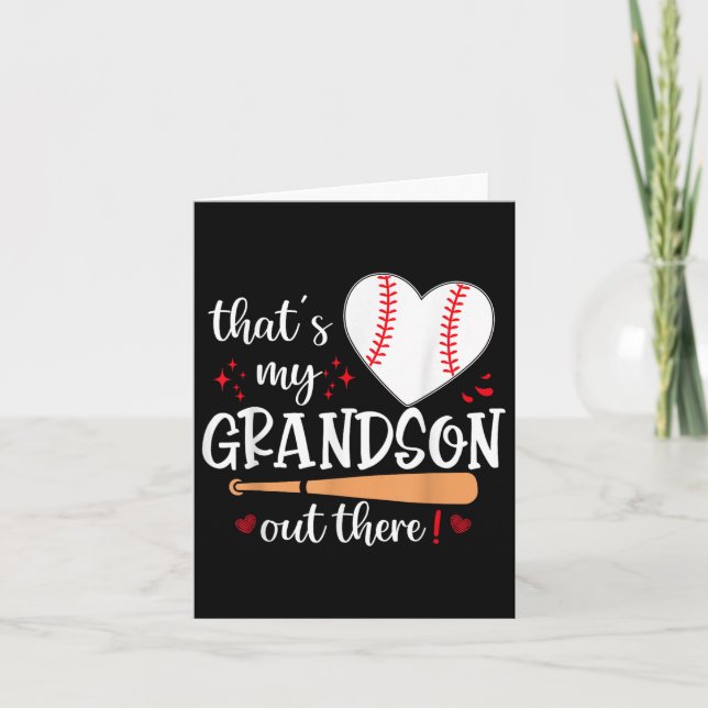 Carte C'est mon petit-fils là-bas Baseball Grand-mère Fê (Devant)