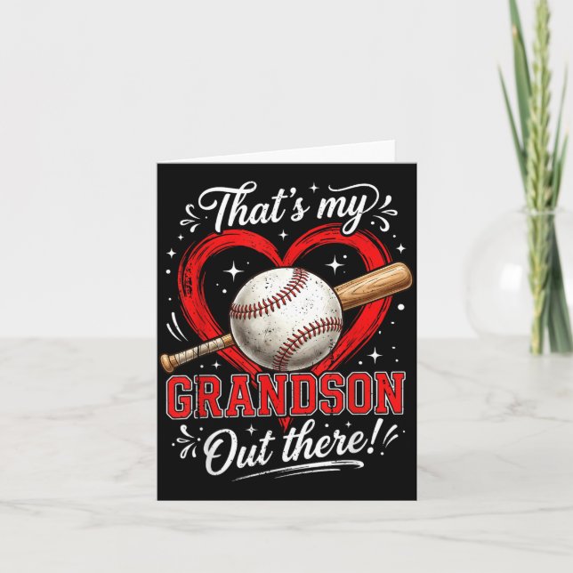 Carte C'est mon petit-fils là-bas Baseball Grand-mère Fê (Devant)