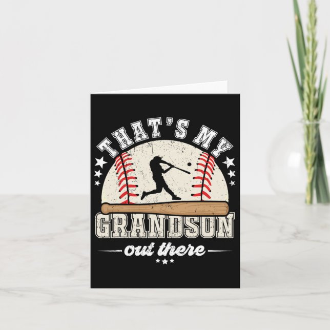 Carte C'est mon petit-fils là-bas Baseball Grand-mère Gr (Devant)