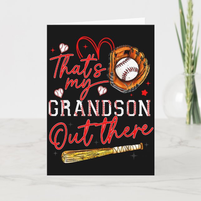 Carte Cest mon petit-fils là-bas Baseball Grand-mère Mam (Devant)