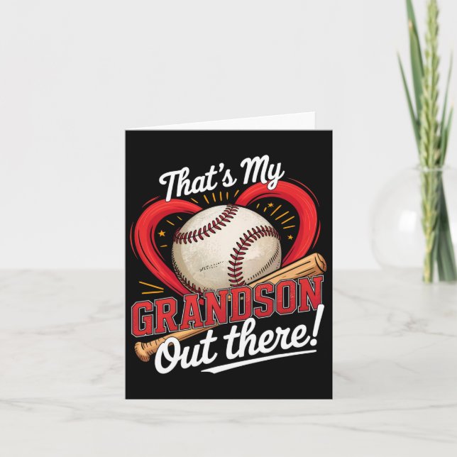 Carte C'Est Mon Petit-Fils Là-Bas De Baseball Grand-Mère (Devant)