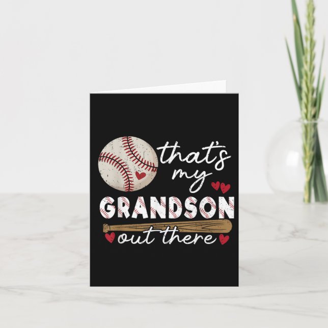 Carte C'Est Mon Petit-Fils Là-Bas De Baseball Grand-Mère (Devant)