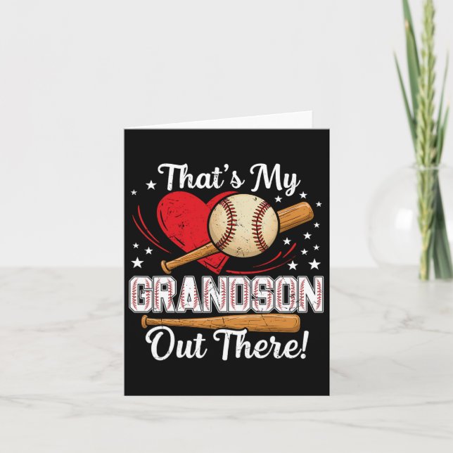 Carte C'Est Mon Petit-Fils Là-Bas De Baseball Grand-Mère (Devant)