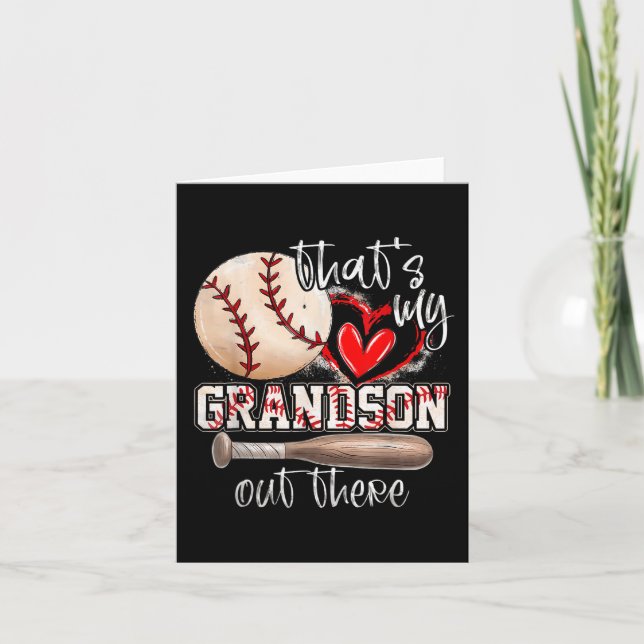 Carte C'Est Mon Petit-Fils Là-Bas De Baseball Grand-Mère (Devant)