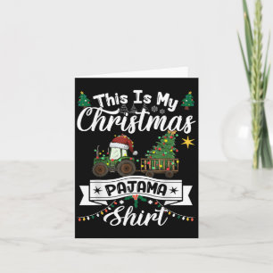Carte C'Est Mon Pijama Chemise De Noël Tracteur Fa