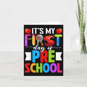 Carte C'Est Mon Premier Jour De Préscolaire De Retour À 