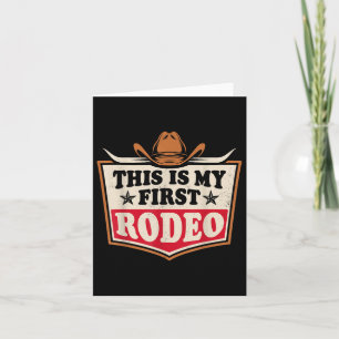 Carte C'est Mon Premier Rodéo Cowboy Cowgirl Chapeau Hom