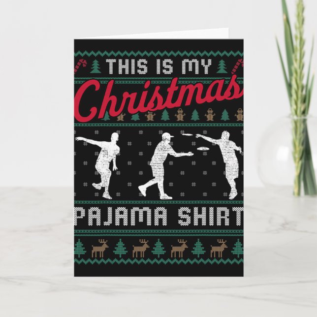 Carte C'est mon pull de Noël moche de golf à disque en p (Devant)