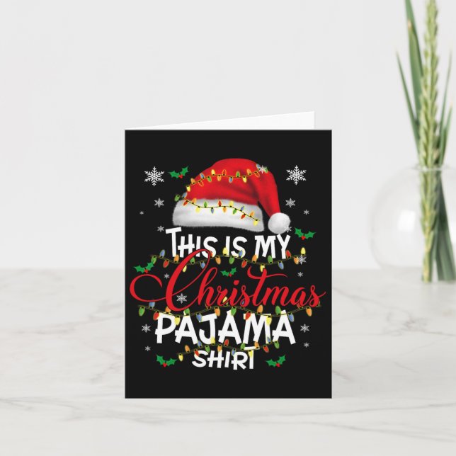 Carte C'Est Mon Pyjama De Noël Feux Hommes Femmes Enfant (Devant)