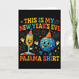 Carte C'est mon pyjama du Nouvel An drôle cadeau rétro