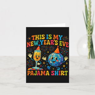 Carte C'est mon pyjama du Nouvel An drôle cadeau rétro 