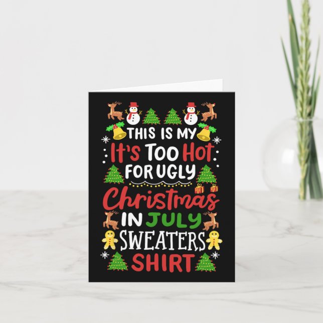Carte C'est mon trop chaud pour un pull de Noël moche (Devant)