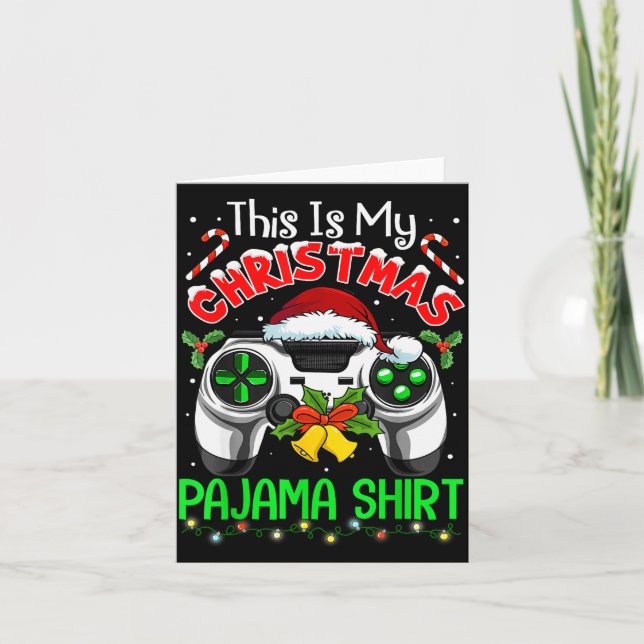 Carte C'est mon vidéo de jeu de gamer de pyjama de Noël  (Devant)