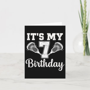 Carte C'est My 7th Birthday Lacrosse 7 Year old Birthday