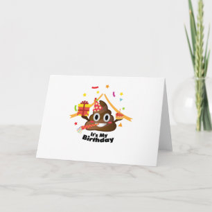 Carte C'est My Birthday Poop Emoji kids Boy Party