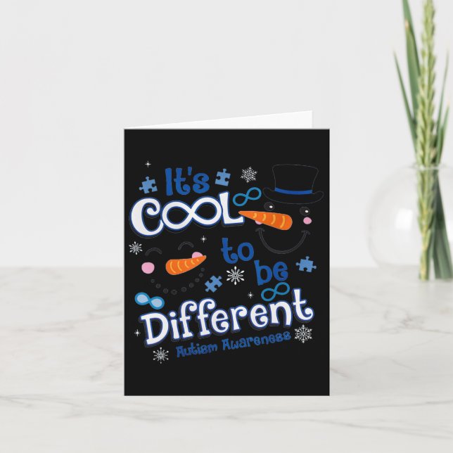 Carte C'est Noël Cool d'être différent - Autisme Aware (Devant)