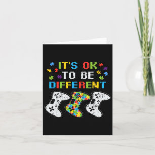 Carte C'Est Ok D'Être Différent Jeu Vidéo Gamer Autism A