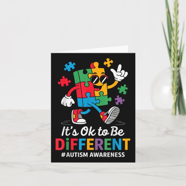 Carte C'Est Ok D'Être Un Peu Différent Puzzle Autism Awa (Devant)