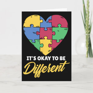 Carte C'est Okay d'être différents autistes Autiste Sout