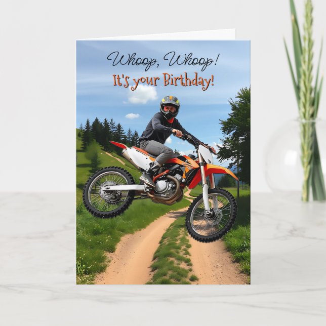 Carte C'est ton anniversaire. | Motocross (Devant)