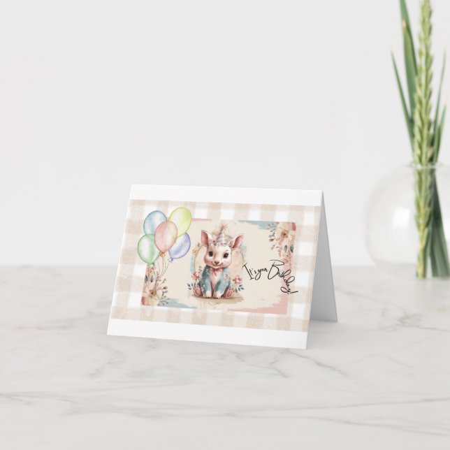Carte C'est ton lapin d'anniversaire (Devant)