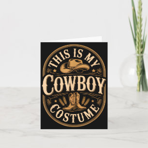 Carte C'est un badge vintage de costume de cowboy bottes