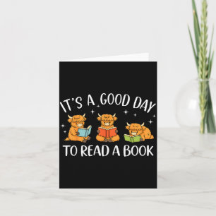 Carte C'est un bon jour pour lire un livre vache des Hig