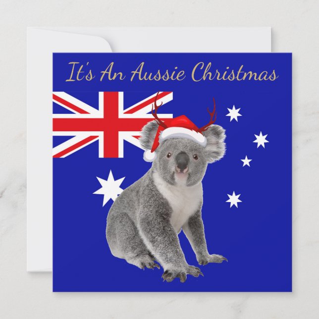 Carte C'est un Noël australien avec un Koala (Devant)
