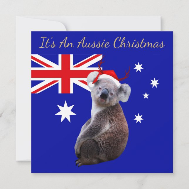 Carte C'est un Noël australien avec un Koala (Devant)