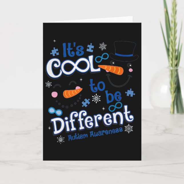 Carte C'est un Noël cool d'être différent - Sensibilisat (Devant)