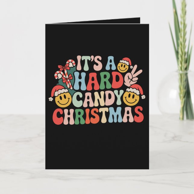 Carte C'est un Noël Hard Candy rétro funky Xmas (Devant)