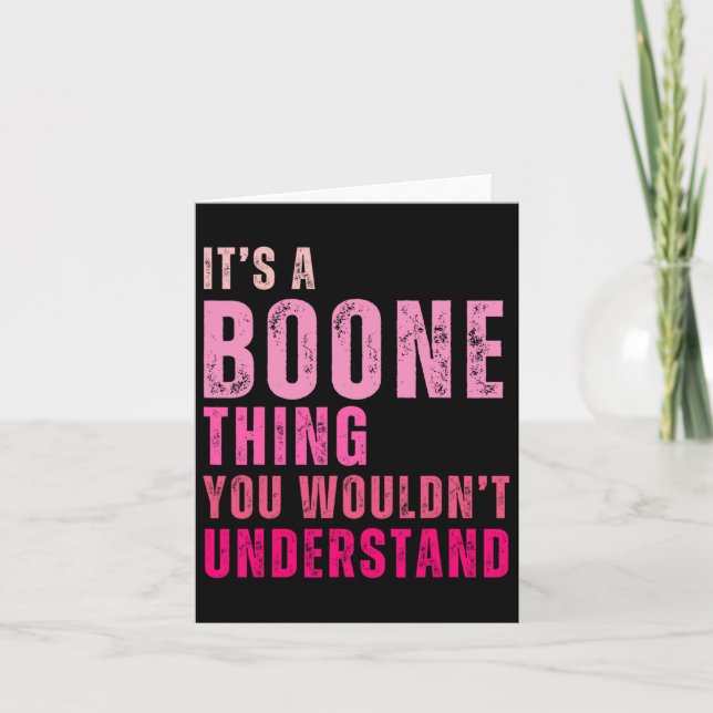 Carte C'est une chose Boone que vous ne comprendriez pas (Devant)