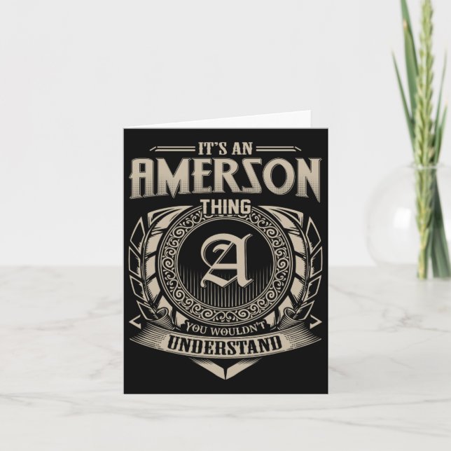Carte C'est une chose d'Amerson que vous ne comprendriez (Devant)