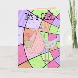 Carte C'est une nouvelle fille Faire-part bébé