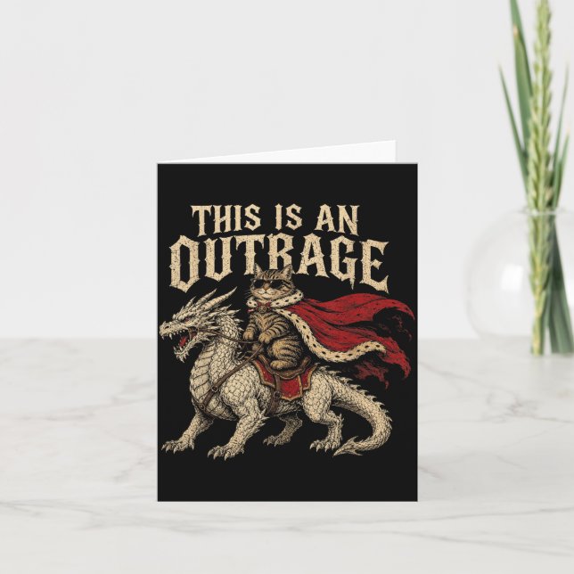 Carte C'est Une Outrage Drôle Princesse Chat Faire Or (Devant)