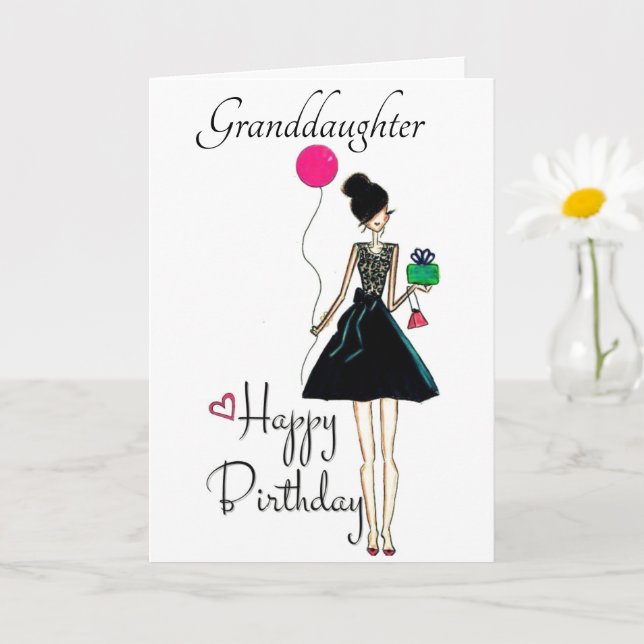 CARTE C'EST VOTRE ANNIVERSAIRE **GRAND-FILLE** VOUS AIME (Petite plante)