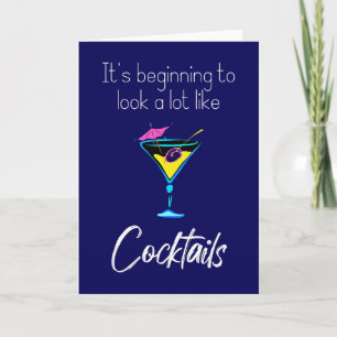 Carte C'est vraiment comme la fête des cocktails bleus