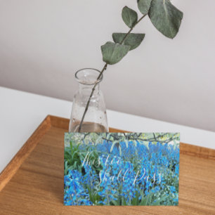 Carte Cette citation de fleurs de jacinthes bleues passe