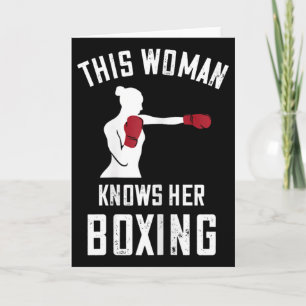 Carte Cette femme connaît la boxe Boxeur Kickboxing Gant