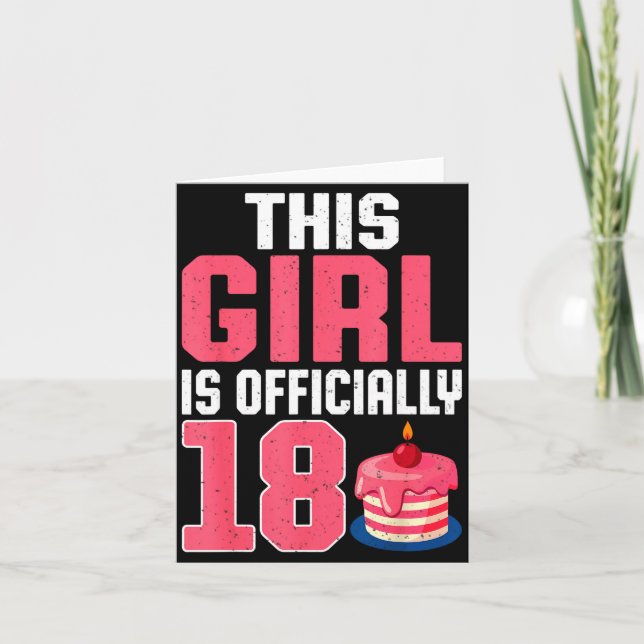 Carte Cette fille a 18 ans, fête d'anniversaire de ses 1 (Devant)