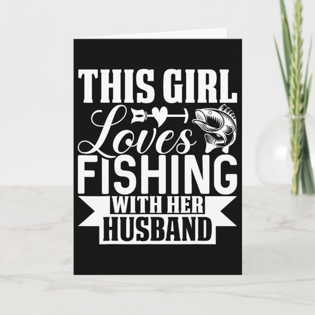 Carte Cette fille adore la pêche avec son mari  (Devant)
