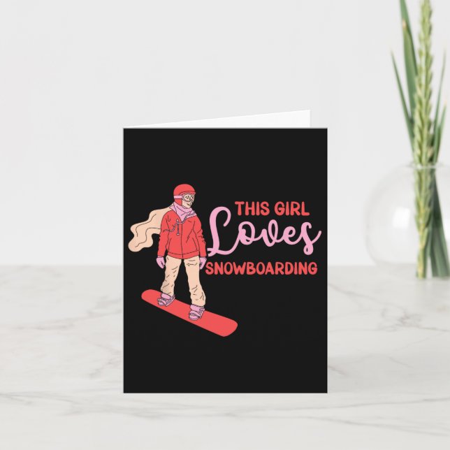 Carte Cette Fille Aime Le Snowboard Lover Sno (Devant)