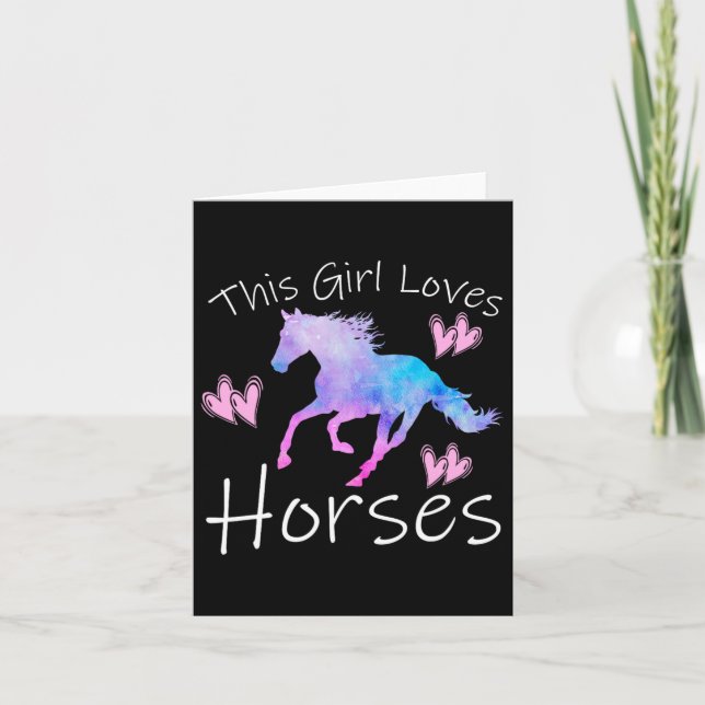 Carte Cette Fille Aime Les Chevaux Équitation Équitation (Devant)