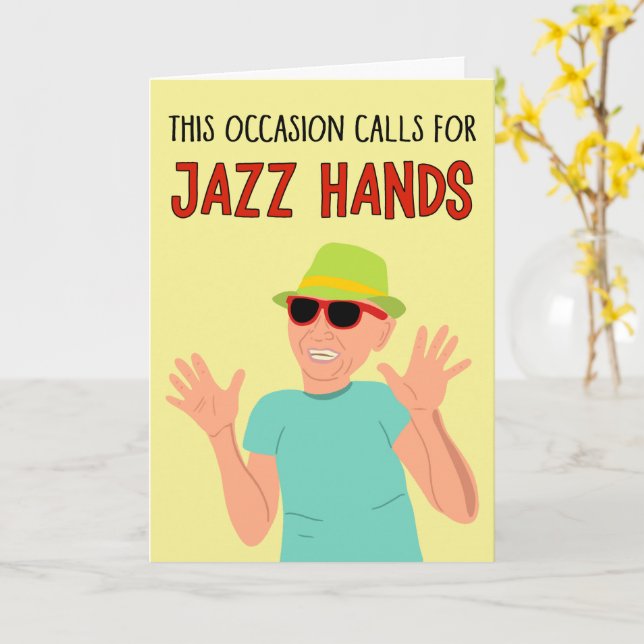Carte Cette Occasion Appelle des Mains de Jazz Félicitat (Fleur jaune)
