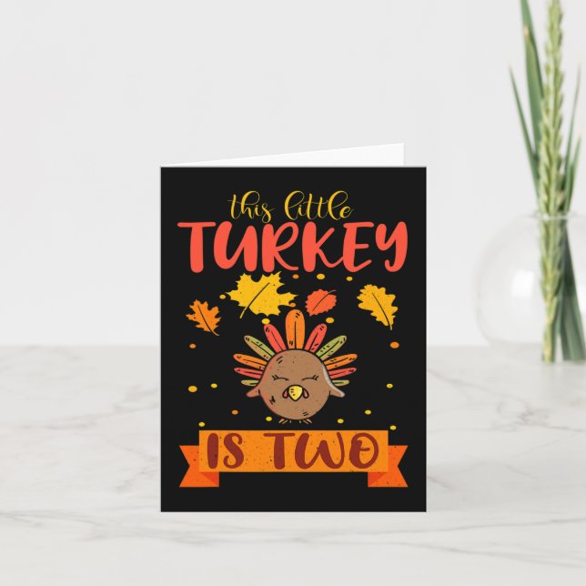 Carte Cette petite dinde a 2 ans pour son anniversaire d (Devant)