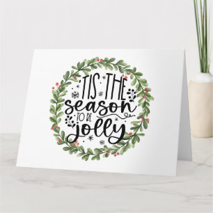 Carte Cette saison sera Jolly Watercolor Wreath