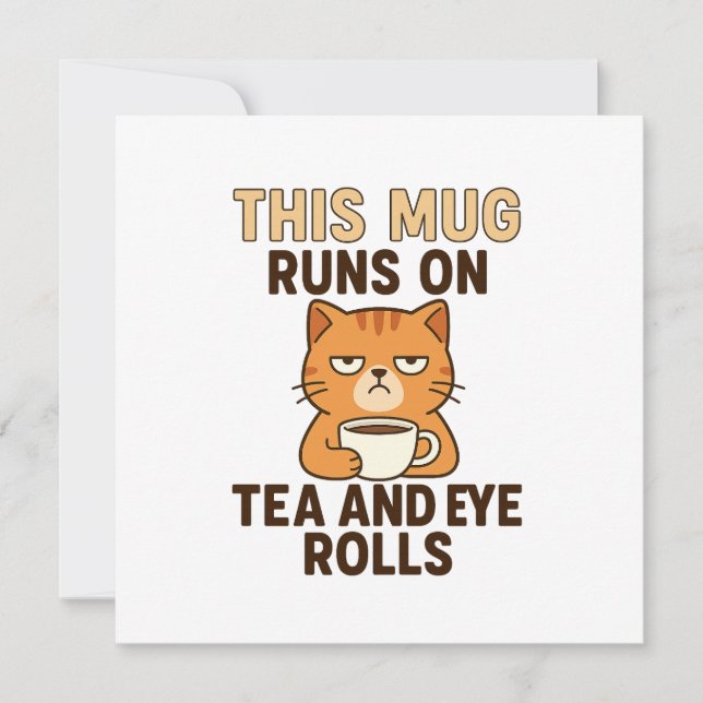 Carte Cette tasse fonctionne au thé et aux roulements d' (Devant)